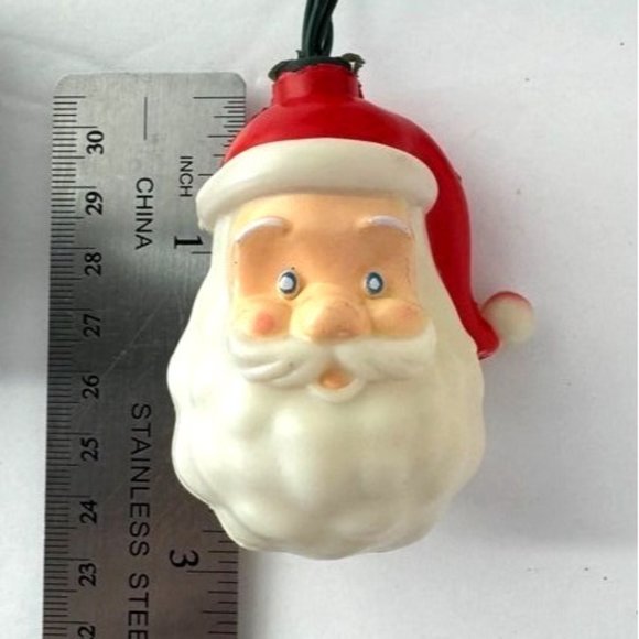 Gemmy Blow Mold Christmas Santa String Light Set Battery Operated Set of 10 - Picture 6 of 11